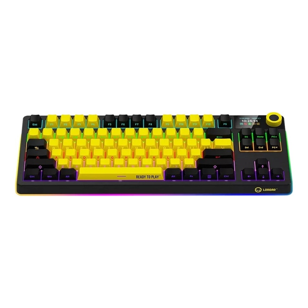 Lorgar Pro KBP70TKLW RGB Wireless TKL Mechanical Gaming Keyboard Toxic Purple Linear Switch EN Layout - Yellow