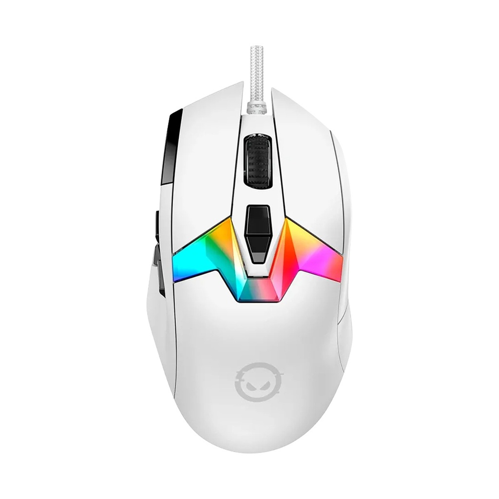 Lorgar Pro MSP80 RGB 8 Buttons 26K DPI, Pixart PAW3395, Ergonomic Wired Gaming Mouse - White