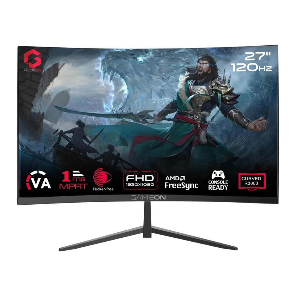 Gameon GOC27F120VA 27" FHD, VA 120Hz, MPRT 1ms, HDMI 2.1, Curved Gaming Monitor