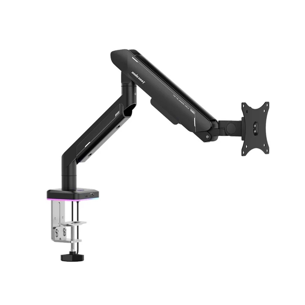 Andaseat Stealth Pro II RGB A9X Single Monitor Arm -Black (Fit Screen Size 17" - 42)