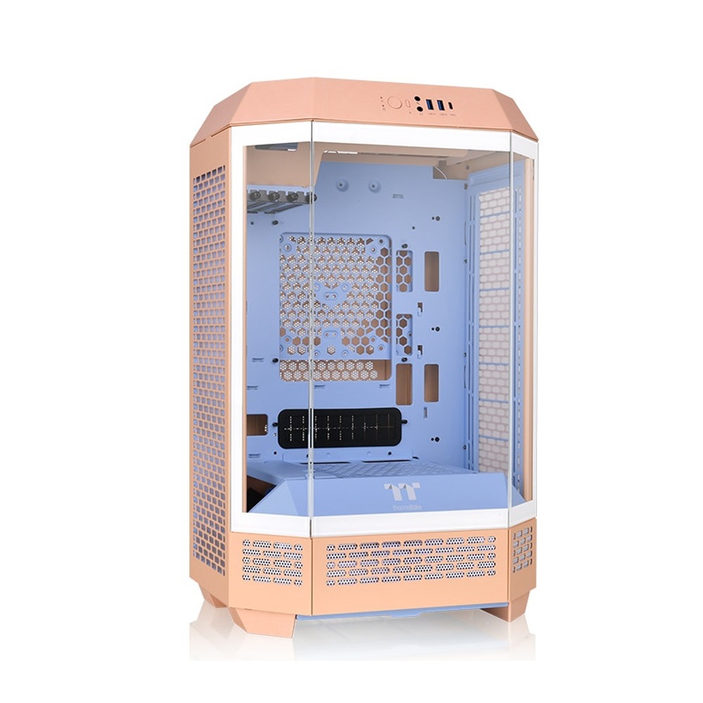 Thermaltake The Tower 300 M-ATX Micro Tower Gaming PC Case - Peach Fuzz (2 PWM Fans Included)