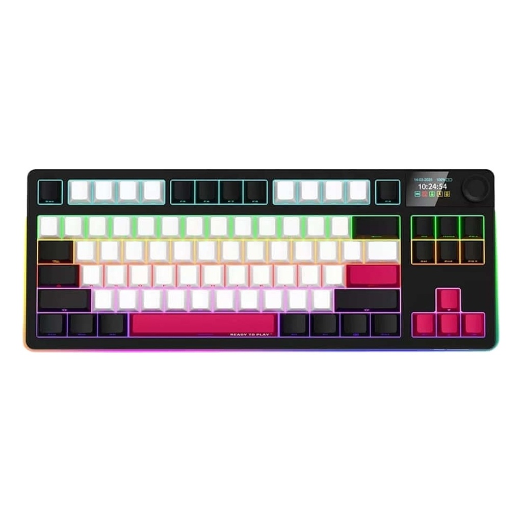 Lorgar Pro KBP70TKLW RGB Wireless TKL Mechanical Gaming Keyboard Toxic Purple Linear Switch EN Layout - Black