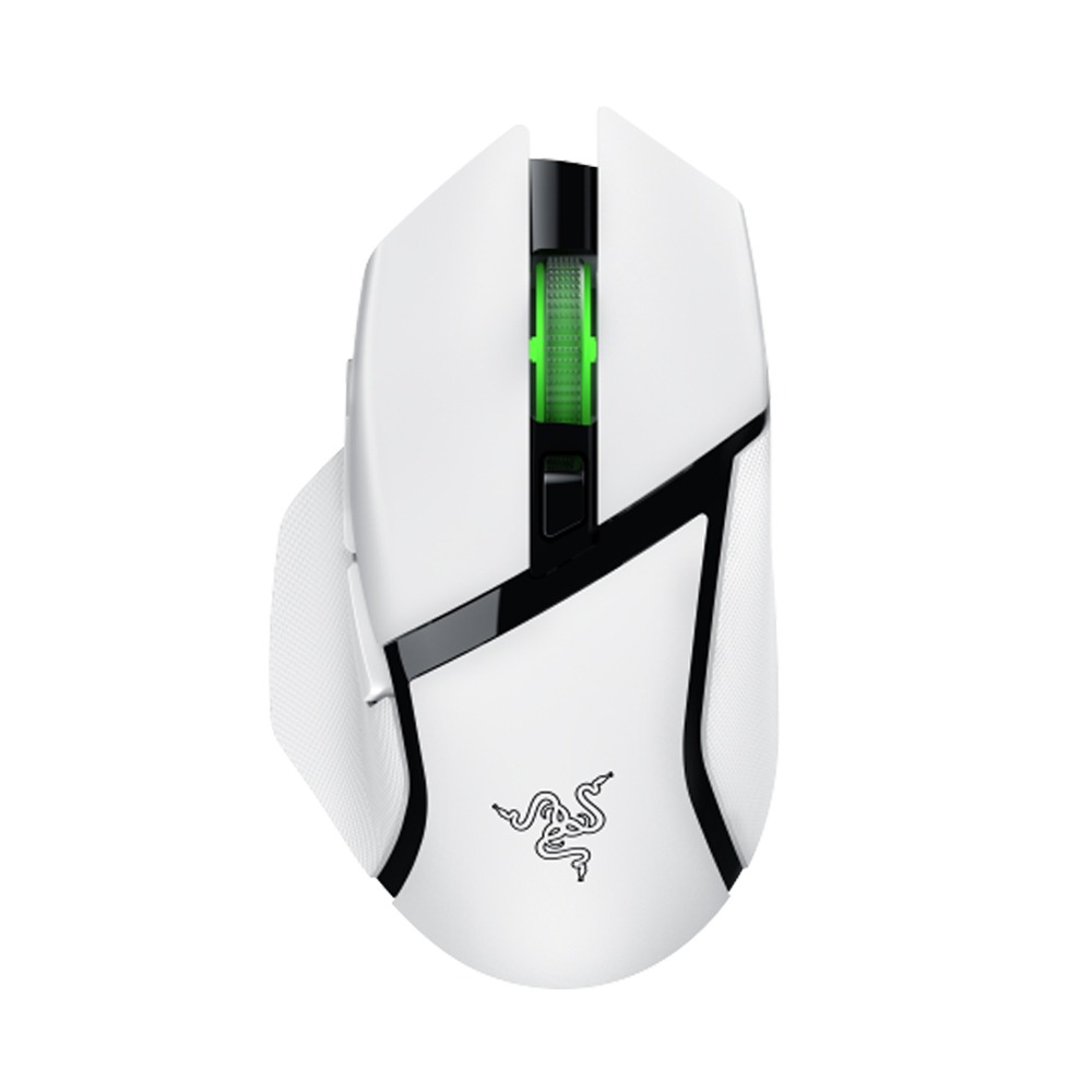 Razer Basilisk V3 X HyperSpeed Wireless/Bluetooth Gaming Mouse Mechanical Switches Gen-2-5G Advanced 18K Optical Sensor, Chroma RGB, 9 Programmable Controls, 535 Hr Battery - White Edition