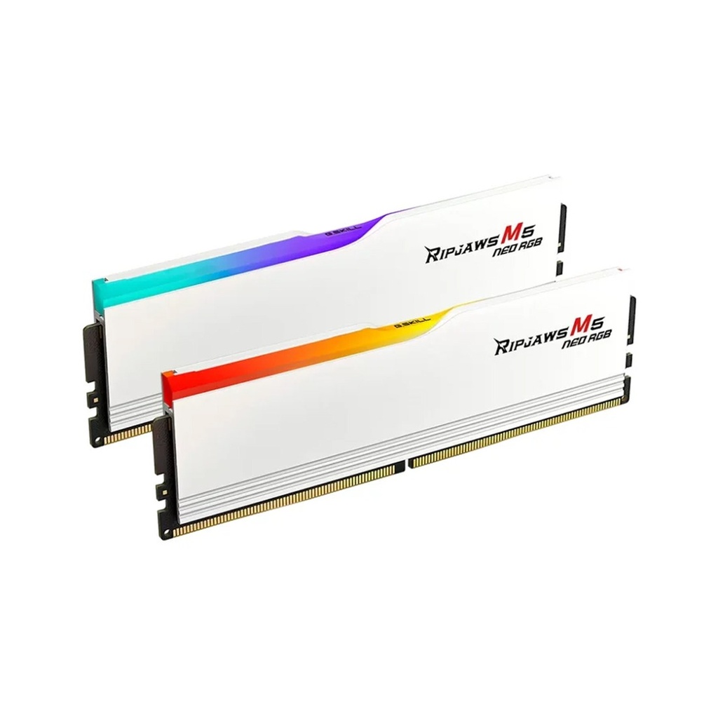 [F5-6000J3636F32GX2-RM5NRW] G.SKILL Ripjaws M5 Neo RGB Series ( Intel XMP & AMD EXPO) DDR5 RAM 64GB (2x32GB) 6000MT/s CL36 Desktop Memory Kit - White