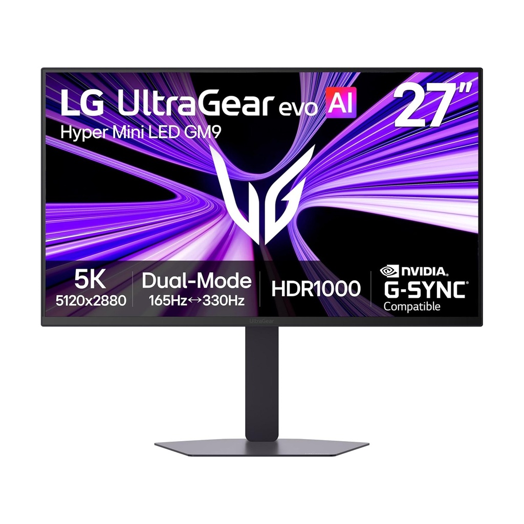 [27GM950B-B] LG 27GM950B 27" UltraGear IPS Dual-Mode 5K UHD 165Hz & 2K QHD 330Hz evo AI GM9 Hyper Mini LED Gaming Monitor With AMD FreeSync