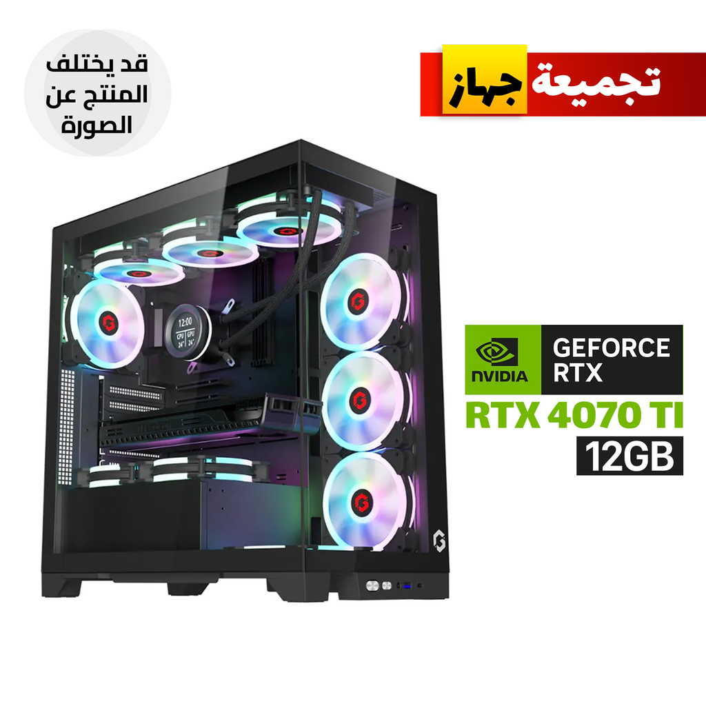 Gaming PC - Intel Core i9-12900K Processor, ASUS Z790-P WIFI MotherBoard, 32GB DDR5 RAM, 1TB SSD NVMe, RTX 4070 Ti 12GB VGA, L360 Liquid Cooler, 850 WATT GOLD PSU, GameOn Emperor Mid Night IV Mid Tower Case with 7 ARGB Fans, Windows 11 Pro (License)