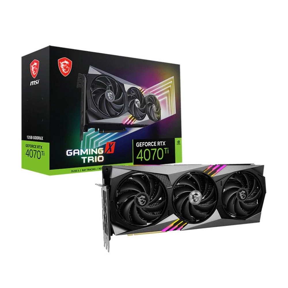 [912-V513-008] MSI GeForce RTX 4070 Ti GAMING X TRIO Graphics Card, 12GB GDDR6X