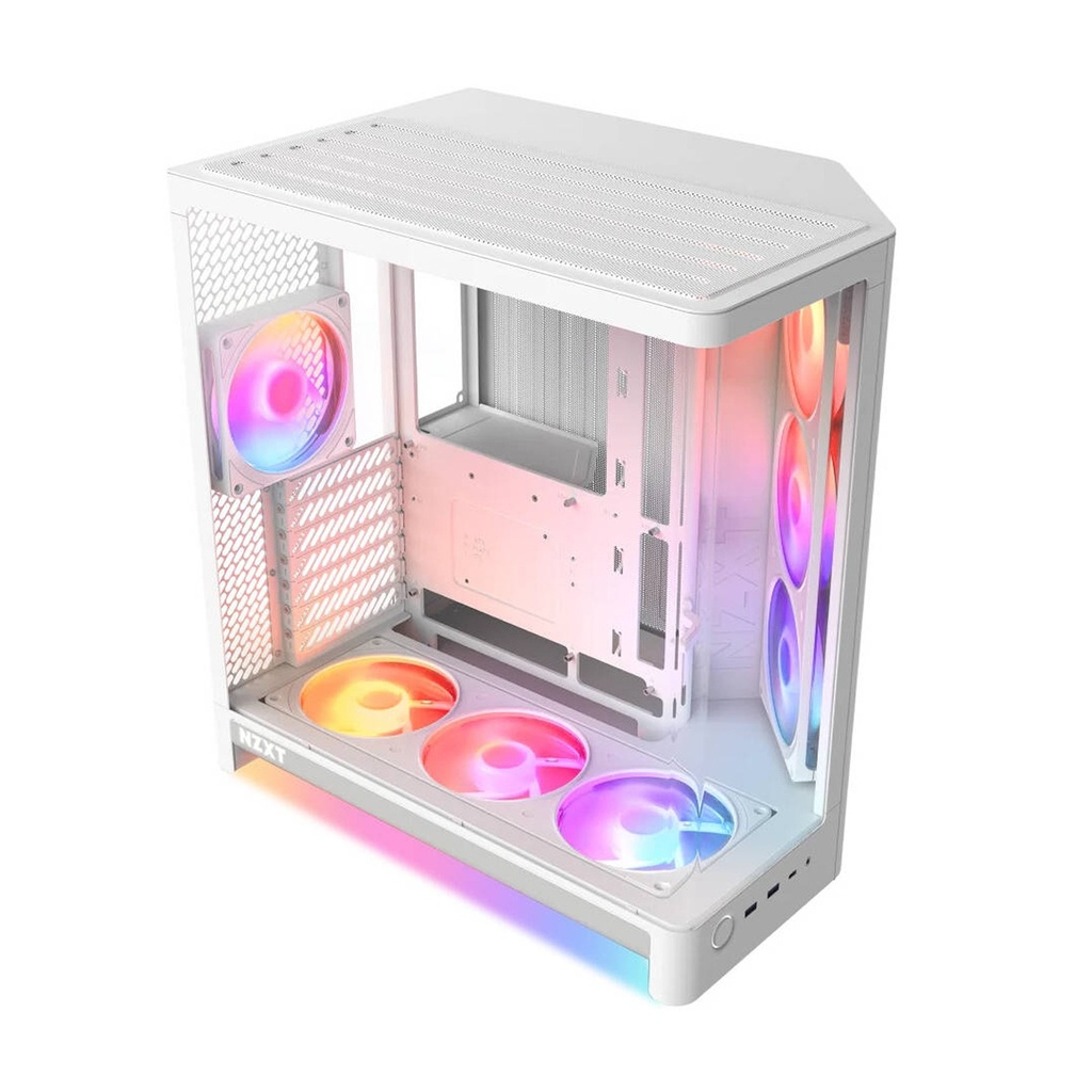 [CC-H62FW-P1] NZXT H6 RGB+ (2026) Dual-Chamber ATX Mid-Tower Airflow Two Panel Front & Left Side Tempered Glass Case With 3 RGB Fans - White