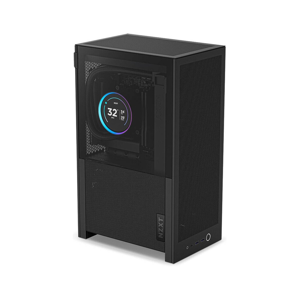 [CI-H21FB-01] NZXT H2 Flow Mini-ITX SFF Airflow Left Side Tempered Glass Case - Black