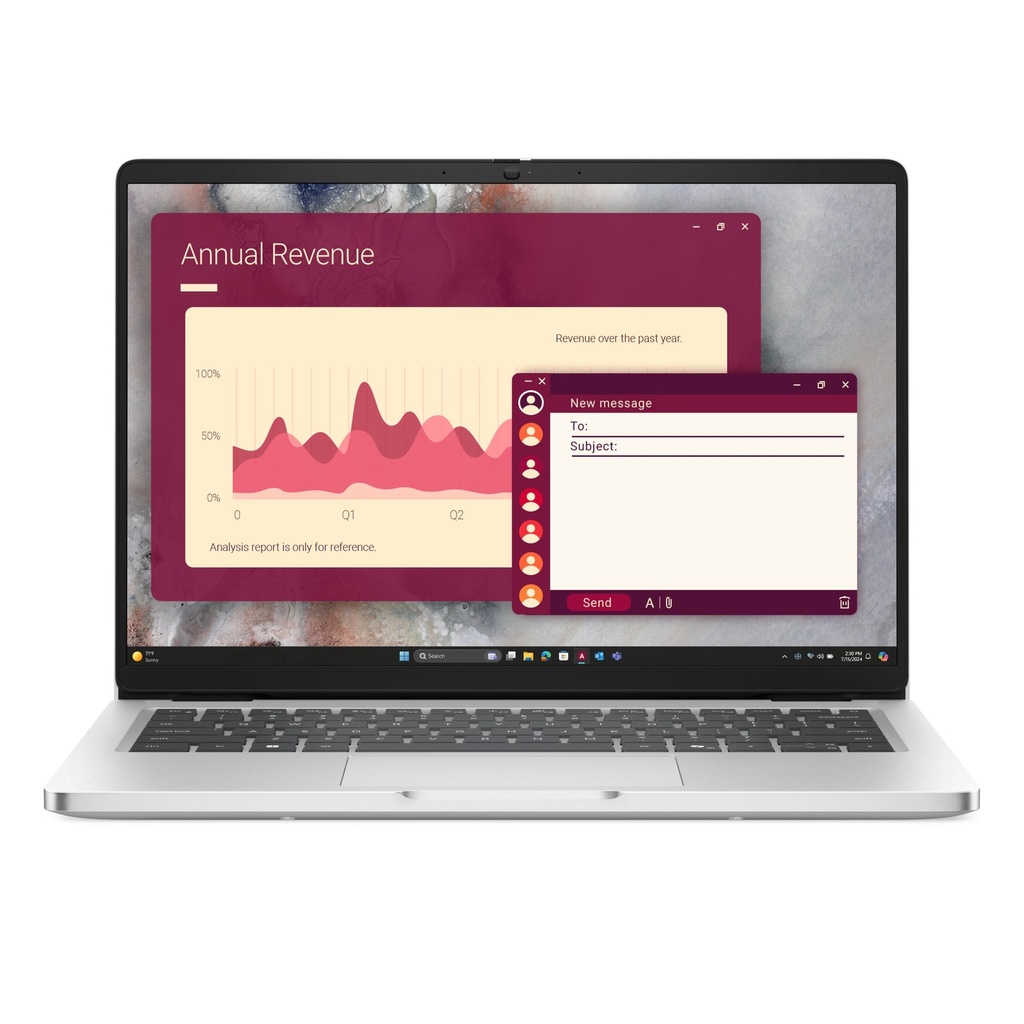 [PC14250-U716-512D] Dell Pro 14 PC14250 Laptop, Intel Core Ultra 7 255U Processor, 16GB DDR5 RAM, 512GB SSD NVMe, Integrated Intel Graphics, 14" FHD IPS Display, Backlit Keyboard, Windows 11 Pro (License) - Silver