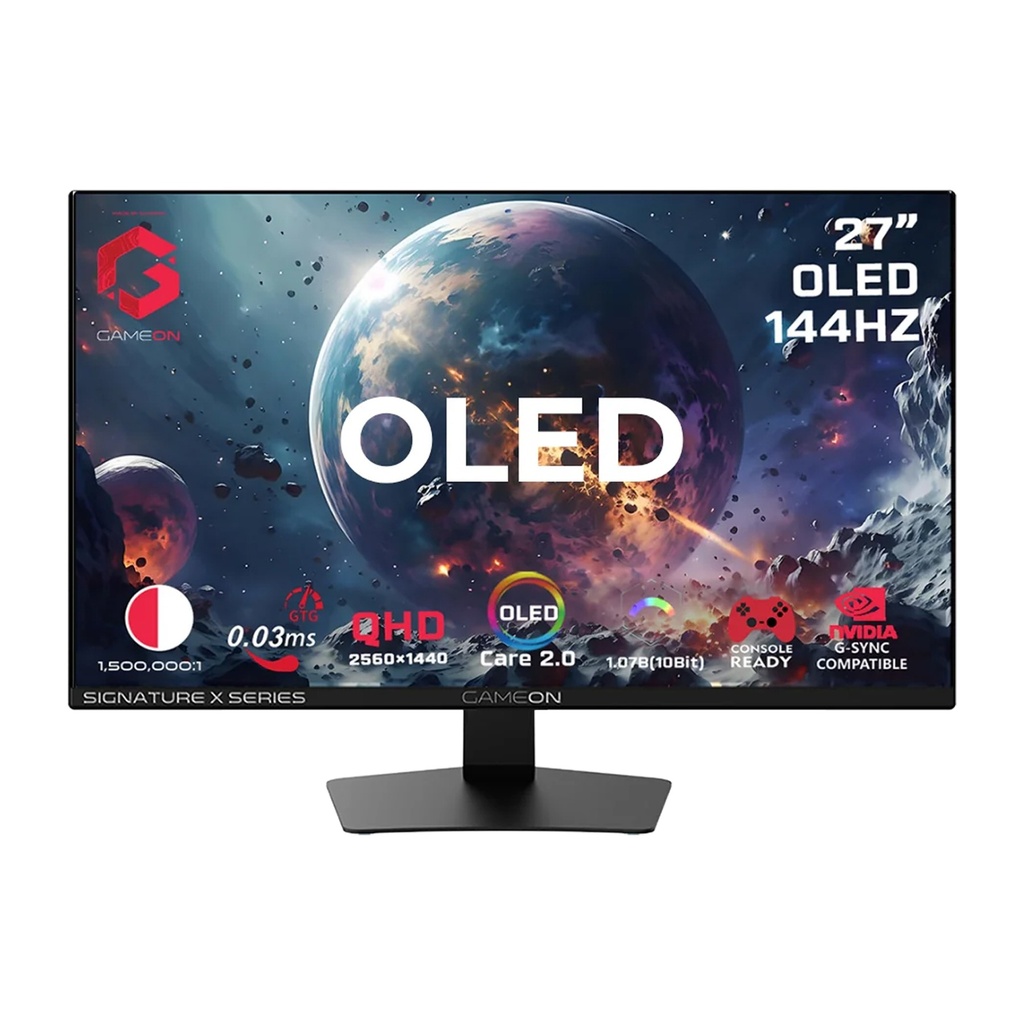 Gameon GO27QDOLD144 Signature X Series 27"" OLED QHD 144Hz, 0.03ms, HDMI 2.1, Gaming Monitor (Supports PS5) - Black