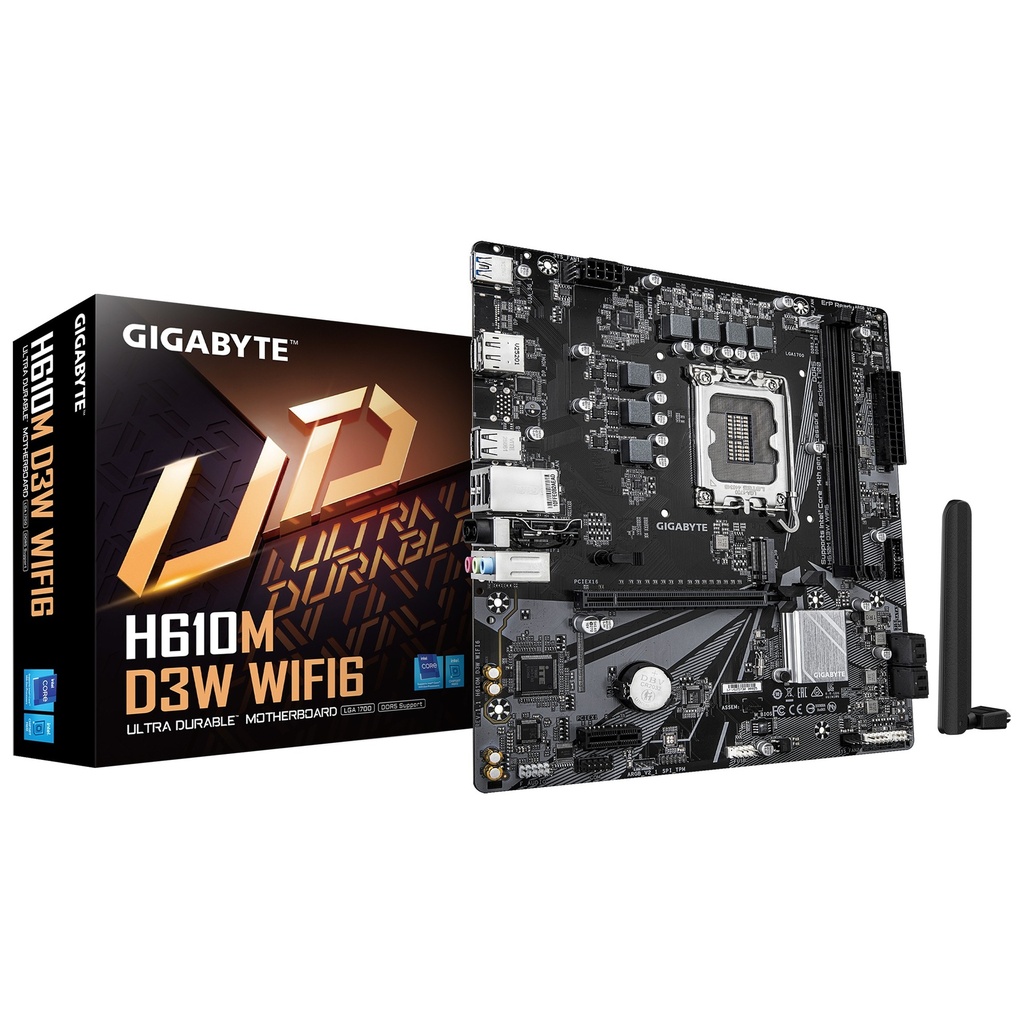 [H610M] Gigabyte Intel H610M D3W WIFI6 DDR5 Micro-ATX Motherboard