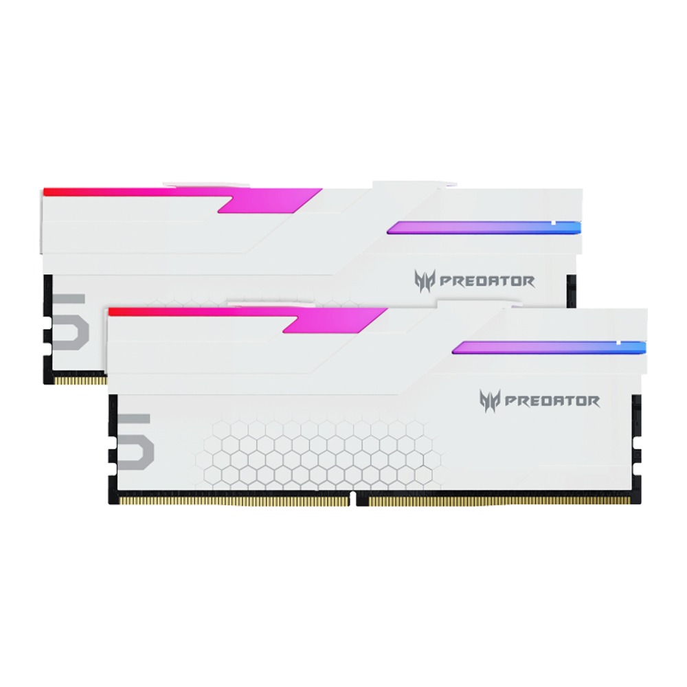 Acer Predator Hermes RGB 64GB (2x32GB) DDR5 6000MHz CL32 Desktop Memory Kit - White