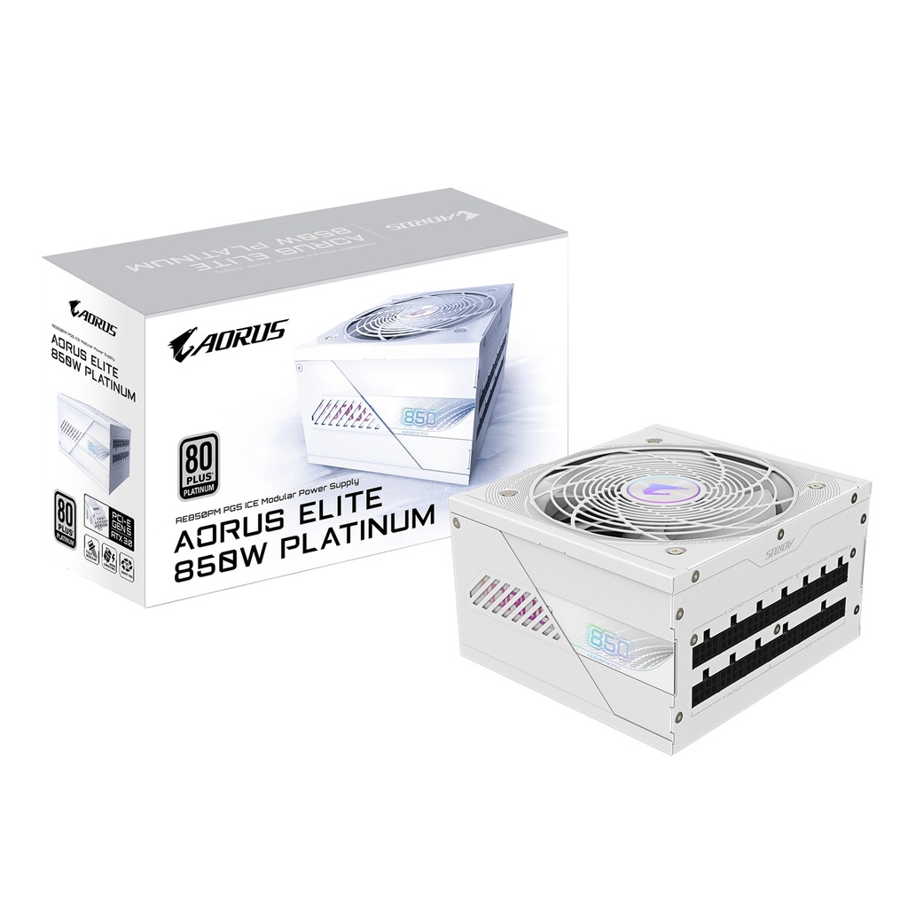 Gigabyte Aorus Elite AE850PM PG5 ICE 80+ Platinum Fully Modular ATX 3.1 850W Power Supply
