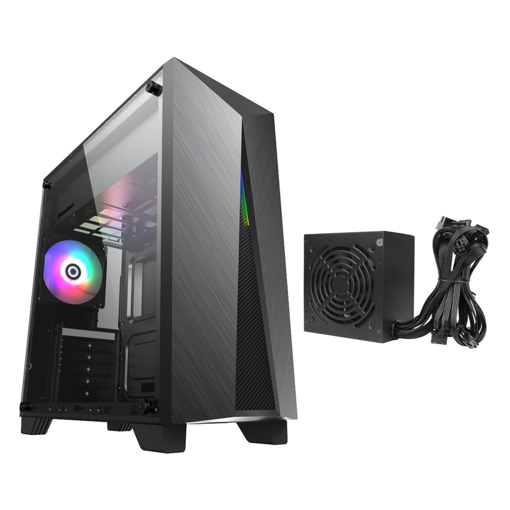 GameMax Nova N6 ATX Mid Tower Gaming Case - Black With Antec B650 Bronze 650W Power Supply