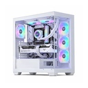 Aigo DarkFlash DS900W Gaming PC Case with 7 ARGB Fans Pre Installed, Tempered Glass Panels - White