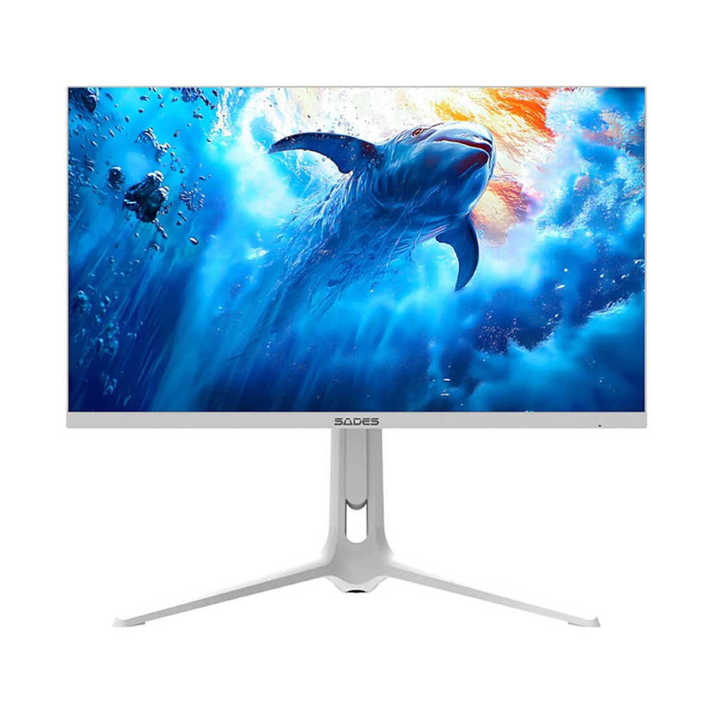 Sades RS-Dolphin 27" IPS Panel Dual Mode (4K 160Hz & FHD 320Hz) 0.5ms HDMI 2.1, Rear RGB Lightning Wide Angle Gaming Monitor -White
