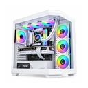 FSP U580 ATX Mid Tower Dual-Chamber Front & Left Side Tempered Glass Case With 7 ARGB Fans - White