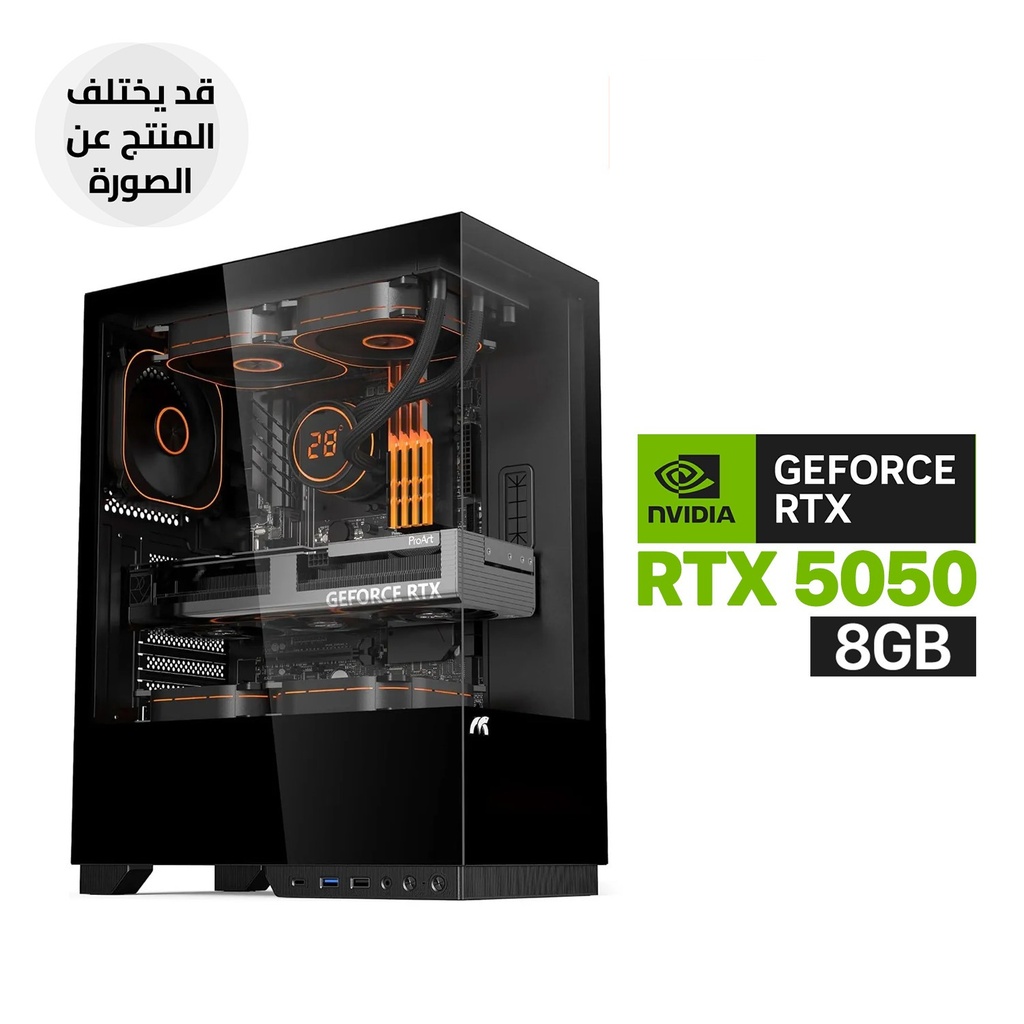 Gaming PC - Intel Core i5-12400F Processor, H610 DDR4 Motherboard, 16GB DDR4 RAM, 1TB SSD NVMe, RTX 5050 8GB VGA, 700 WATT PSU, Tortox Nimbus E-ATX With 3 RGB Fans, USB Wi-Fi Adapter, Windows 11 Pro (License)
