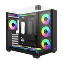 FSP M541 ATX Mid Tower Three Panel Front Top & Left Side Tempered Glass Case With 7 ARGB Fans - Black