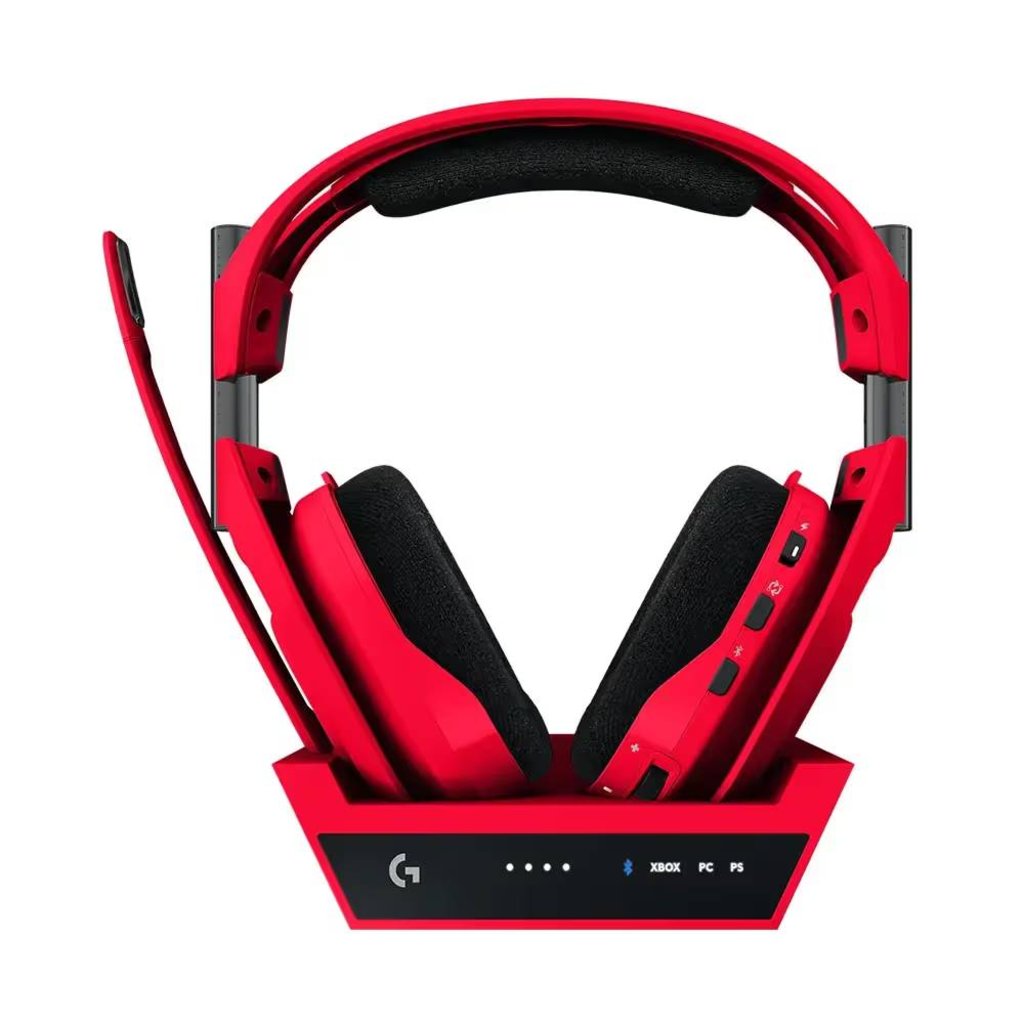 Logitech Astro A50X LightSpeed Wireless+Base Station 48KHZ Boom Mic with Flip-to-Mute For Xbox Series X|S,PlayStation5, & PC/Mac -Red