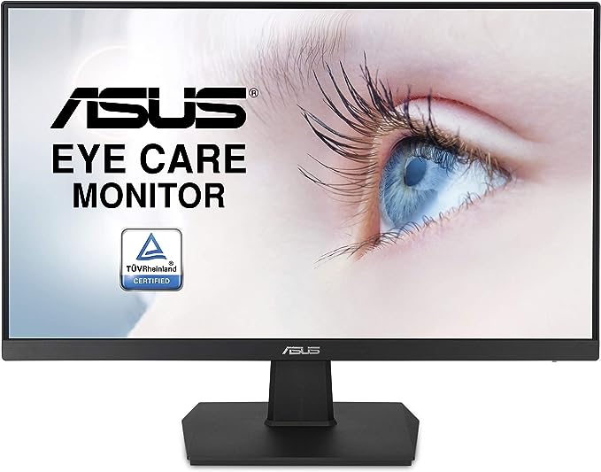 [AVECU] ASUS VA24EHE Eye Care Monitor – 24 inch (23.8 inch viewable), Full HD, IPS, Frameless
, 75Hz, Adaptive-Sync/FreeSync™, Low Blue Light, Flicker Free, Wall Mountable (مستعمل)