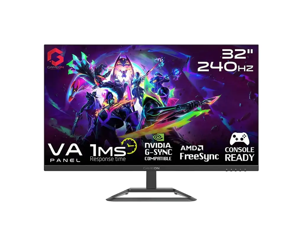 [GG30U] GAMEON GOP32FHD240VA 32" FHD, 240Hz, 1ms (1920x1080) Flat VA Gaming Monitor With G-Sync & Free Sync - Black (مستعمل)