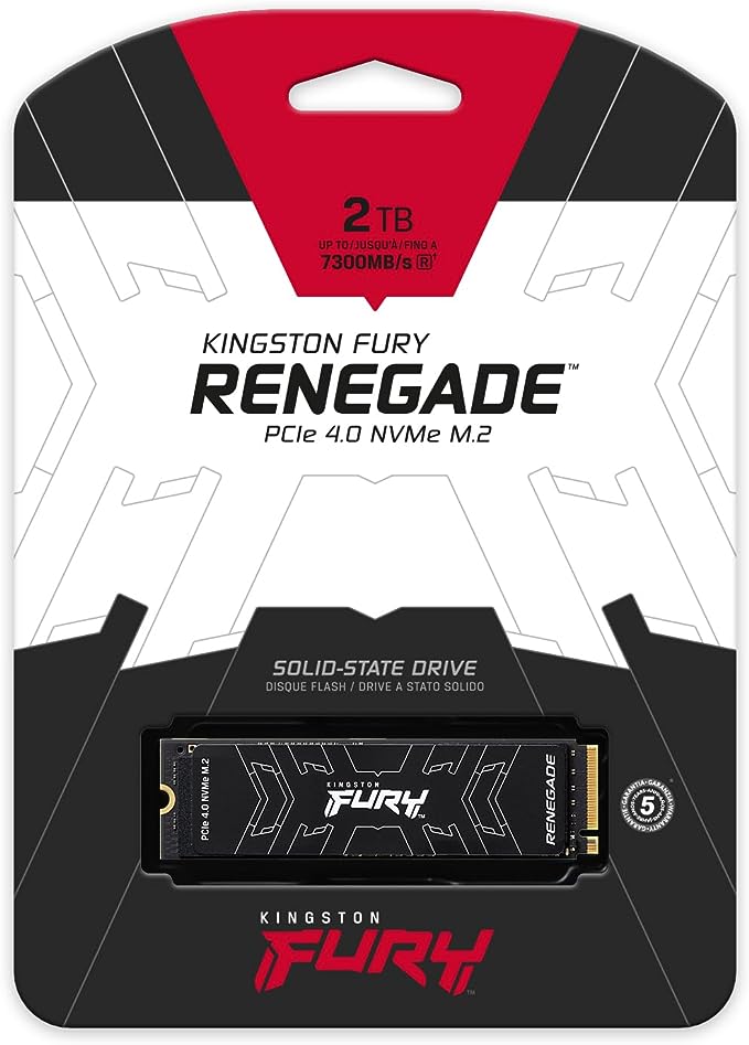 [KFR3N] Kingston FURY Renegade 2TB PCIe Gen 4.0 NVMe M.2 Internal Gaming SSD | Up to 7300 MB/s | Graphene Heat Spreader | 3D TLC NAND | Works with PS5 | SFYRD/2000G, Solid State Drive