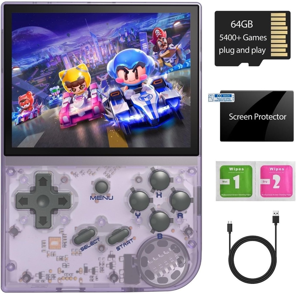 [RHGCN] RG35XX Handheld Game Console , Dual System Linux+GarlicOS 3.5 Inch IPS Screen Built-in 64G TF Card 6831 Classic Games Support HDMI TV Output