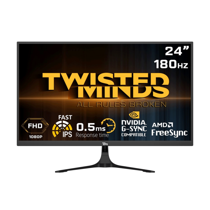 [TM2RN] Twisted Minds 24'' Fast IPS Panel 180Hz 0.5ms FHD HDMI 2.0 HDR Gaming Monitor (مستعمل)