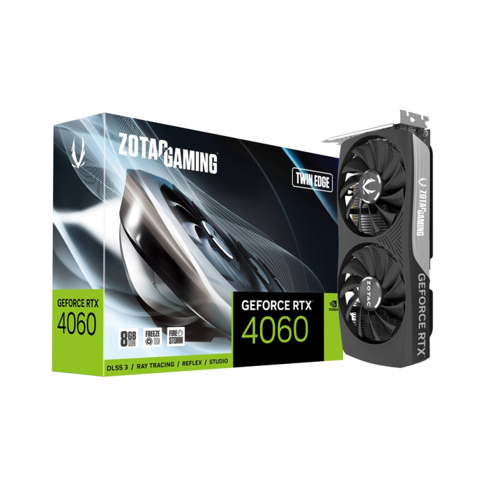 [ZGGUN] Zotac Gaming GeForce RTX 4060 Twin Edge 12GB GDDR6 Graphics Card - Black
