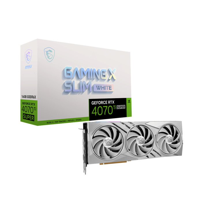 [MGRKN] MSI GeForce RTX 4070Ti Super Gaming X Slim 16GB GDDR6X Graphic Card - White