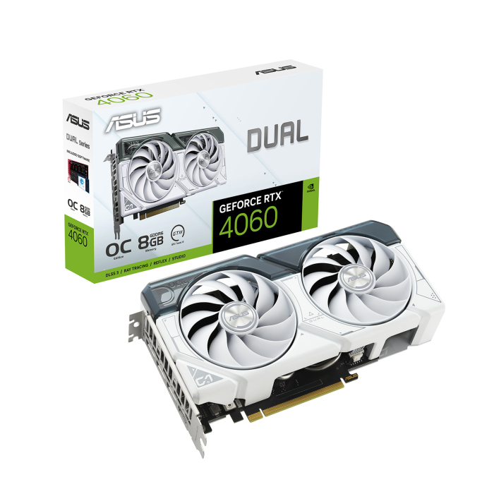 Asus Dual GeForce RTX 4060 White OC Edition 8GB GDDR6 Graphic Card