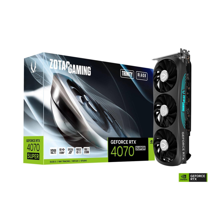 [ZGGXN] Zotac Gaming GeForce RTX 4070 Super Trinity Black Edition 12GB GDDR6X Graphics Card