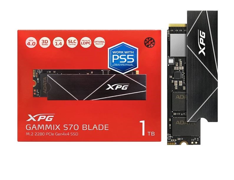 ADATA XPG GAMMIX S70 BLADE PCIe Gen4x4 M.2 2280 Internal Solid State Drive 1TB Internal Gaming SSD for PS5 Laptop Desktop 