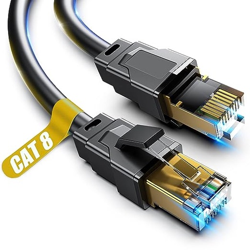 Cat 8 Ethernet Cable, Heavy Duty High Speed Internet Network Cable, Professional LAN Cable Shielded in Wall, Indoor&Outdoor
