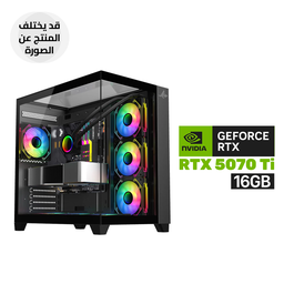 Gaming PC Ryzen 7 9800X3D Processor, Gigabyte X870 WiFi D5 Motherboard, 32GB DDR5 (6000) RAM, 1TB NVMe Gen-4 SSD, RTX 5070 Ti 16GB VGA, 850 WATT GOLD PSU, L360 Liquid Cooler, Sharx Profin GX700 Mid Tower Case Blk, Windows 11 Pro License