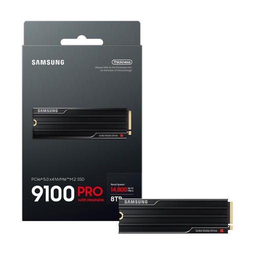 Samsung (9100 PRO) With Headsink 8TB Internal SSD PCIe Gen 5x4 NVMe, Speeds Up to 14,800 MB/s, PS Compatible