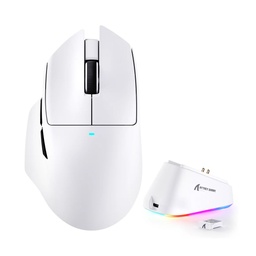 Attack Shark V6 Tri-Mode Connection 800-25000DPI, 1K Polling Rate with Magnetic Charging Dock - White
