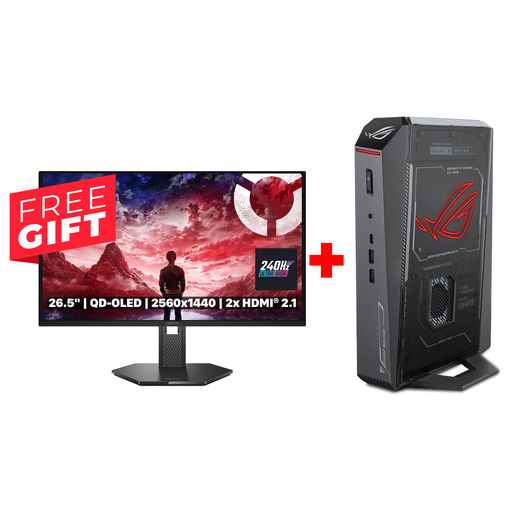 Asus ROG NUC 2025 Gaming Mini PC, Ultra 9275HX, 32GB RAM D5, 2TB SSD NVMe, RTX 5080 16GB VGA, Wi-Fi 7+ Bluetooth 5.4, Thunderbolt 4 & HDMI 2.1 Ports, Windows 11 Home) + Lenovo Legion 27Q-10 OLED Gaming Monitor, 240Hz Refresh Rate, 0.03ms, HDMI 2.1 Ports
