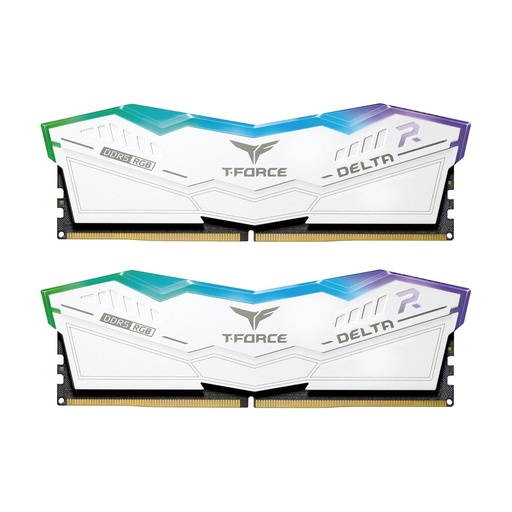 TeamGroup T-Force DELTA RGB DDR5 Ram 32GB (2x16GB) 6000MHz PC5-48000 CL30 Intel XMP 3.0 & AMD Expo Compatible Desktop Memory Module Ram - White