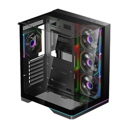 Gameon Valkyrie X Series Mid Tower Gaming Case - Black (4 Fans Included)
