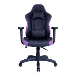 Cooler Master Caliber E1 Series Gaming Chair, Fixed Armrest, Ergonomic Pillow Headrest, Lumbar Support - Purple/Black