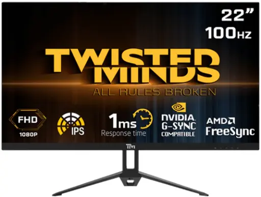 Twisted Minds 22,FHD ,100 HZ ,IPS ,1ms Gaming Monitor TM22FHD100IPS