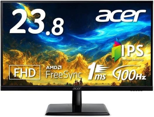 Acer EK241YEbmix Monitor, 23.8" FHD IPS Display, 100Hz Refresh Rate, 1ms (VRB) Response Time, AMD FreeSync