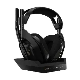سماعة لعب لاسلكية Astro A50 مع محطة شحن، الجيل 4، متوافقة مع PS5، PS4، PC و Mac