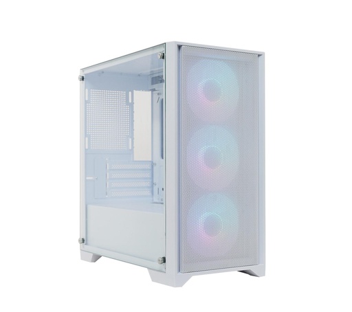 PC Gaming Case G-PRO - White 4 Fans RGB Tempered Glass Made Tower 