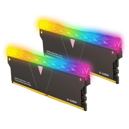 V-COLOR Prism Pro 16GB 3200MHz DDR4 RAM Kit (2x8GB) RGB Black 