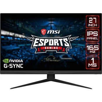 MSI Optix G273 27" FHD IPS Flat Gaming Monitor, 165Hz Refresh Rate, 1920x1080 Resolution, 1ms Response Time, 16:9 Aspect Ratio, DCI-P3 / SRGB, 178° Viewing Angle, Black `