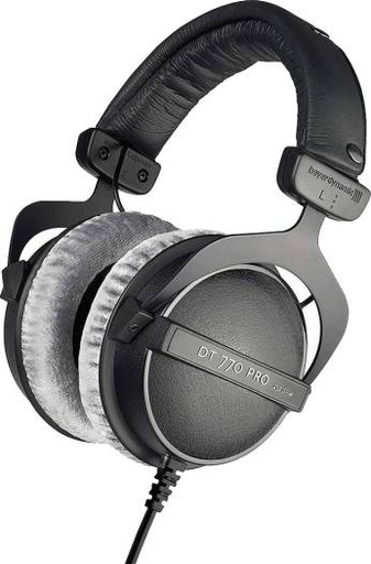 Beyerdynamic DT 770 PRO Ohm Studio Headphone 250 OHM, Single-Sided Cable, Robust Spring Steel Headband, Gold Plated Mini Stereo Jack, Black | DT 770 